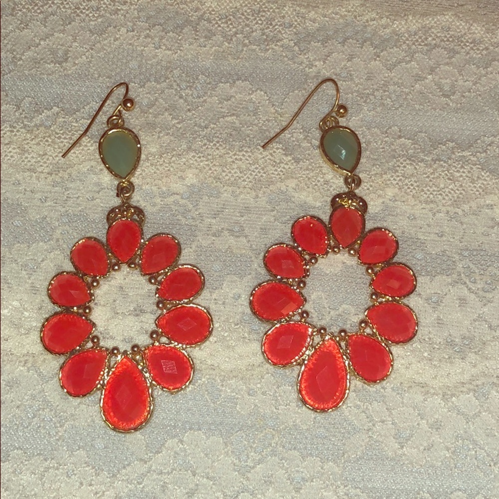 Bright Tangerine Drop Earrings